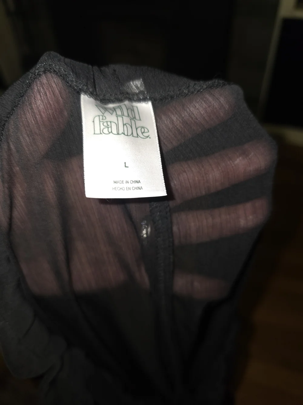 wild fable Sheer Black Wide-Leg Cargo Pants